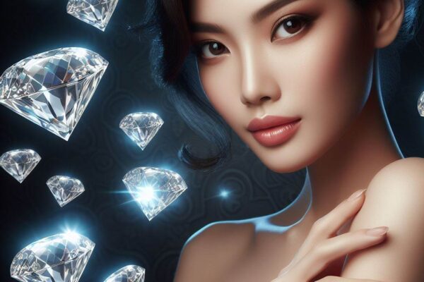 Double diamond set against a dark background, representing the allure of diamond-themed slots.