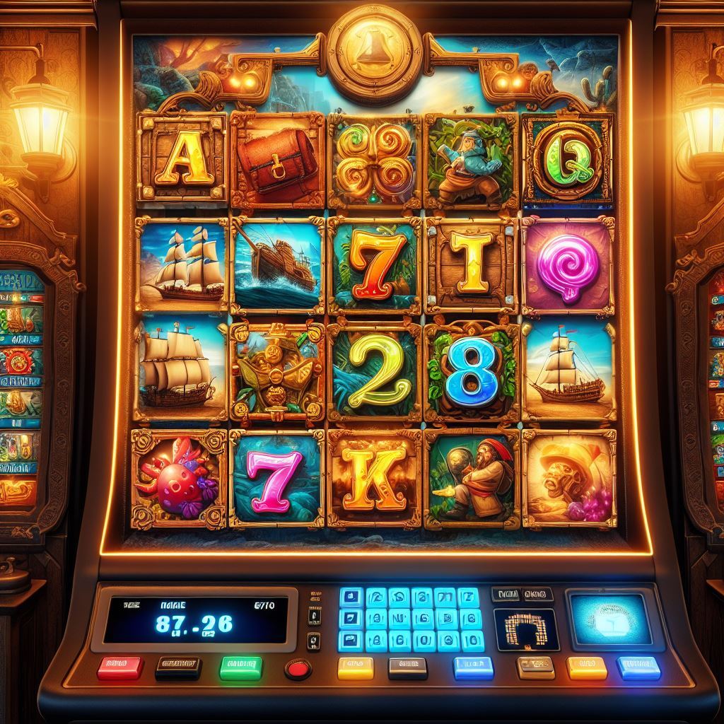 Image of the Treasure Quest slot machine displaying colorful symbols and a treasure-seeking theme.