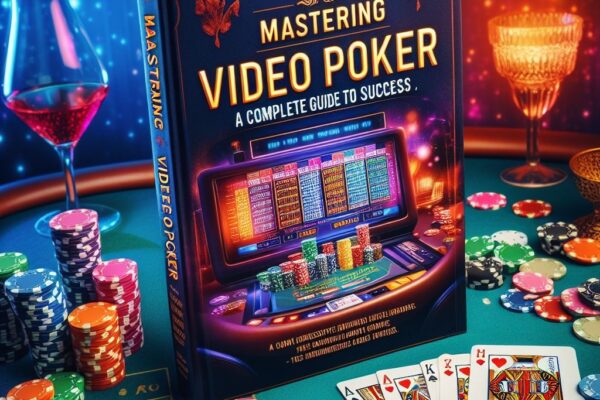 An image depicting a virtual video poker machine with cards displayed on the screen, representing the excitement and strategy of mastering video poker for casino players.