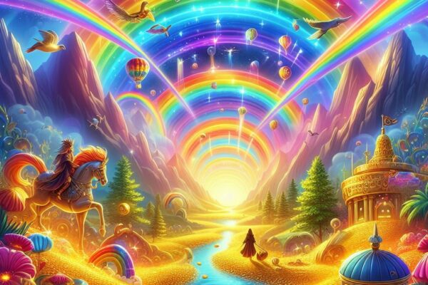Rainbow Riches Delight: Embark on a colorful adventure and chase rainbows to win big with Rainbow Riches Delight.